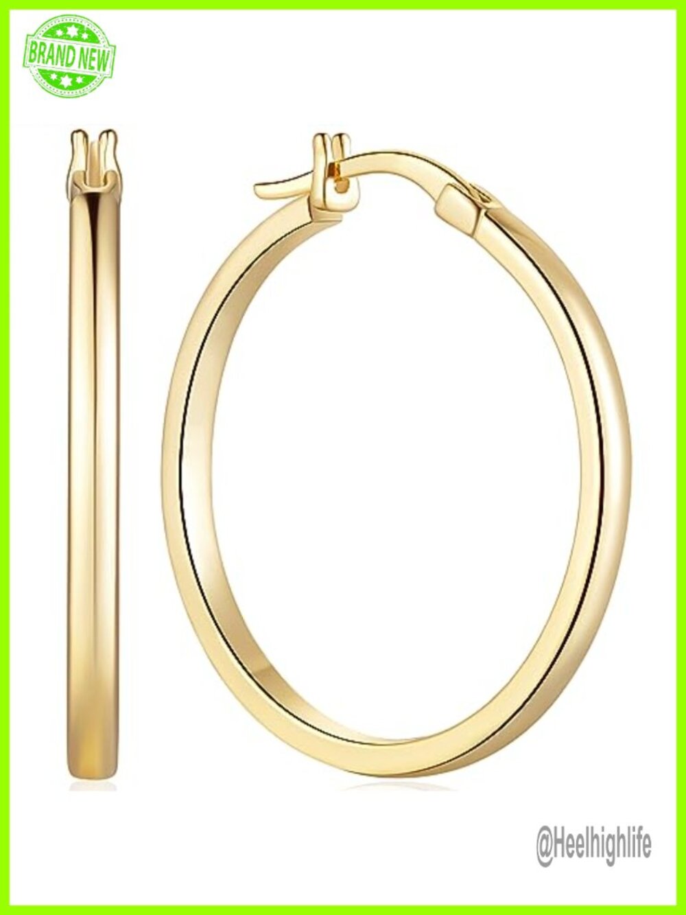 14K Gold Hoop Earrings for Women Gold Plated Hypoallergenic Lightweight